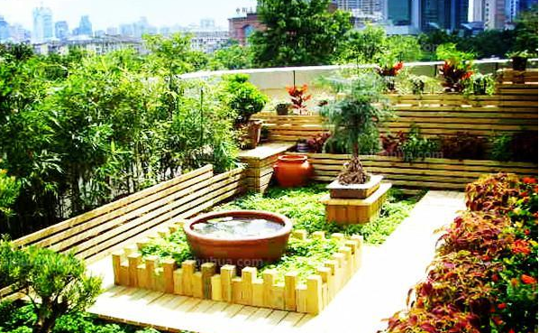 私家屋顶花园设计、屋顶花园设计、花园设计